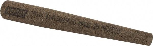 Norton - 4" Long x 1/2" Diam x 1/4" Thick, Aluminum Oxide Sharpening Stone - Round Tapered, Coarse Grade - Americas Industrial Supply