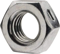 Value Collection - 7/16-14 UNC Grade 2 Two Way Lock Nut with Distorted Thread - 11/16" Width Across Flats, 3/8" High, Zinc-Plated Finish - Americas Industrial Supply