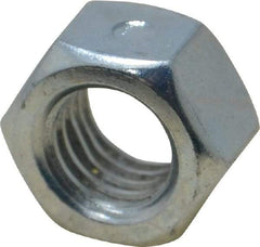 Value Collection - 1/2-13 UNC Grade 2 Two Way Lock Nut with Distorted Thread - 3/4" Width Across Flats, 7/16" High, Zinc-Plated Finish - Americas Industrial Supply