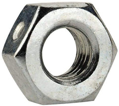 Value Collection - 1/4-28 UNF Grade 2 Two Way Lock Nut with Distorted Thread - 7/16" Width Across Flats, 7/32" High, Zinc-Plated Finish - Americas Industrial Supply