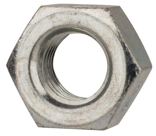 Value Collection - 5/16-24 UNF Grade 2 Two Way Lock Nut with Distorted Thread - 1/2" Width Across Flats, 17/64" High, Zinc-Plated Finish - Americas Industrial Supply