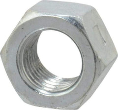 Value Collection - 3/8-24 UNF Grade 2 Two Way Lock Nut with Distorted Thread - 9/16" Width Across Flats, 21/64" High, Zinc-Plated Finish - Americas Industrial Supply