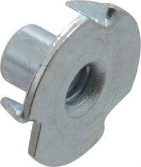 Value Collection - #8-32 Zinc-Plated Steel Standard Tee Nut - 1/4" Barrel Length, 5/8" Flange Diam, 3 Prongs - Americas Industrial Supply