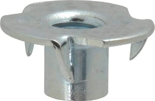 Value Collection - 5/16-18 Zinc-Plated Steel Standard Tee Nut - 3/8" Barrel Length, 7/8" Flange Diam, 3 Prongs - Americas Industrial Supply