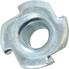 Value Collection - 3/8-16 Zinc-Plated Steel Standard Tee Nut - 7/16" Barrel Length, 1" Flange Diam, 3 Prongs - Americas Industrial Supply