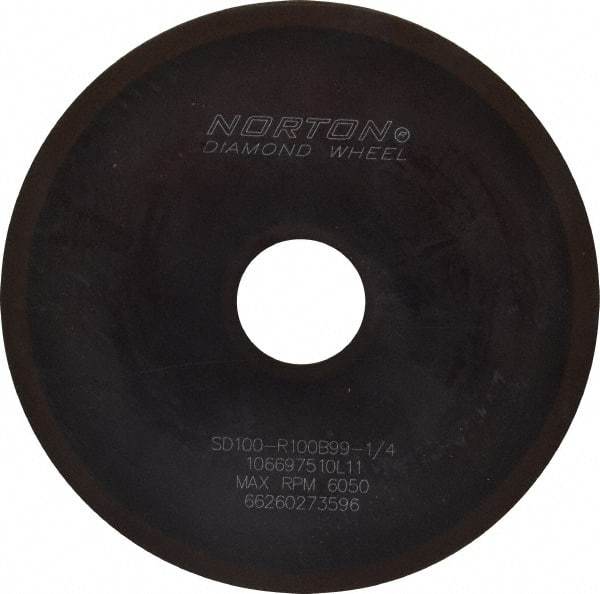 Norton - 6" Diam x 1-1/4" Hole x 1/16" Thick, 100 Grit Surface Grinding Wheel - Diamond, Type 1A1, Fine Grade, Resinoid Bond - Americas Industrial Supply