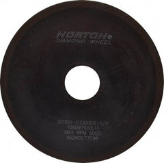 Norton - 6" Diam x 1-1/4" Hole x 1/16" Thick, 100 Grit Surface Grinding Wheel - Diamond, Type 1A1, Fine Grade, Resinoid Bond - Americas Industrial Supply
