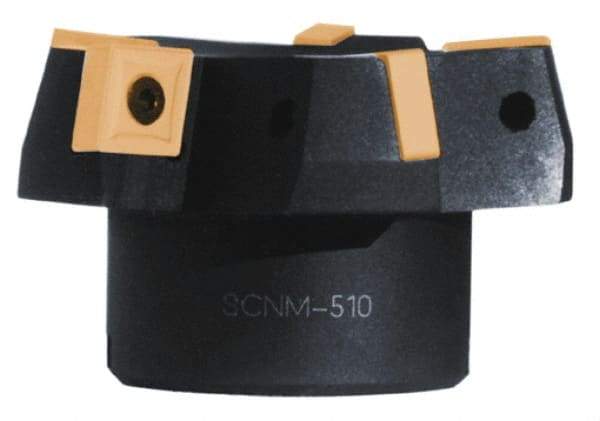 Cutting Tool Technologies - 4" Cut Diam, 1-1/2" Arbor Hole, 0.67" Max Depth of Cut, 15° Indexable Chamfer & Angle Face Mill - 4 Inserts, CNMG 643 Insert, 4 Flutes, Series SCNM - Americas Industrial Supply