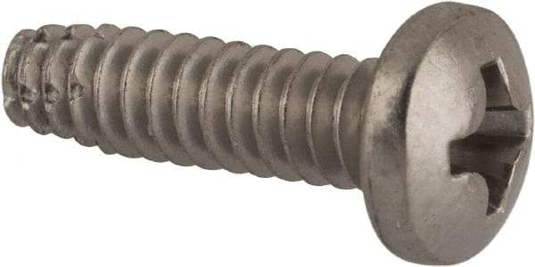 Value Collection - #6-32 UNC Thread, 1/2" Length Under Head, #2 Phillips Drive Stainless Steel Thread Cutting Screw - Pan Head, Grade 410, Point Type F - Americas Industrial Supply