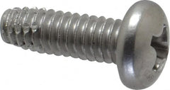 Value Collection - #8-32 UNC Thread, 1/2" Length Under Head, #2 Phillips Drive Stainless Steel Thread Cutting Screw - Pan Head, Grade 410, Point Type F - Americas Industrial Supply