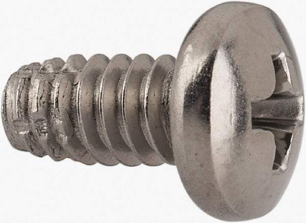Value Collection - #10-24 UNC Thread, 3/8" Length Under Head, #2 Phillips Drive Stainless Steel Thread Cutting Screw - Pan Head, Grade 410, Point Type F - Americas Industrial Supply