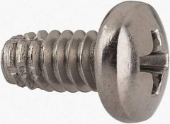 Value Collection - #10-24 UNC Thread, 3/8" Length Under Head, #2 Phillips Drive Stainless Steel Thread Cutting Screw - Pan Head, Grade 410, Point Type F - Americas Industrial Supply