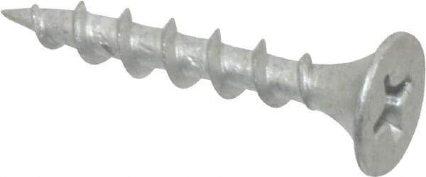 Value Collection - #6 Bugle Head, Phillips Steel Deck Screw - 1" OAL, Galvanized, Grade 2 - Americas Industrial Supply