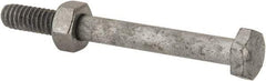 Value Collection - 1/4-20 Thread, 2-1/2" Length Under Head, Steel Hex Head Bolt - Hot Dipped Galvanized Coated, 7/16" Hex, UNC Thread, ANSI/ASME B18.2.2 & ASME B18.2.1, Grade 2 - Americas Industrial Supply