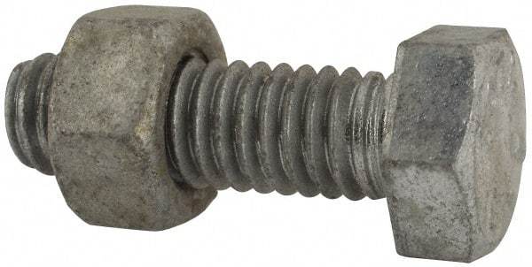 Value Collection - 5/16-18 Thread, 1" Length Under Head, Steel Hex Head Bolt - Hot Dipped Galvanized Coated, 1/2" Hex, UNC Thread, ANSI/ASME B18.2.2 & ASME B18.2.1, Grade 2 - Americas Industrial Supply