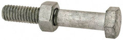 Value Collection - 5/16-18 Thread, 2" Length Under Head, Steel Hex Head Bolt - Hot Dipped Galvanized Coated, 1/2" Hex, UNC Thread, ANSI/ASME B18.2.2 & ASME B18.2.1, Grade 2 - Americas Industrial Supply