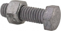 Value Collection - 3/8-16 Thread, 1-1/4" Length Under Head, Steel Hex Head Bolt - Hot Dipped Galvanized Coated, 9/16" Hex, UNC Thread, ANSI/ASME B18.2.2 & ASME B18.2.1, Grade 2 - Americas Industrial Supply