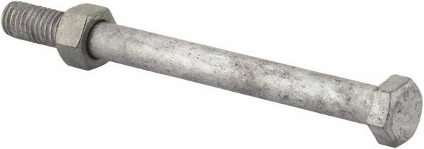 Value Collection - 3/8-16 Thread, 4-1/2" Length Under Head, Steel Hex Head Bolt - Hot Dipped Galvanized Coated, 9/16" Hex, UNC Thread, ANSI/ASME B18.2.2 & ASME B18.2.1, Grade 2 - Americas Industrial Supply