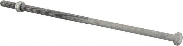 Value Collection - 3/8-16 Thread, 11" Length Under Head, Steel Hex Head Bolt - Hot Dipped Galvanized Coated, 9/16" Hex, ANSI/ASME B18.2.2 & ASME B18.2.1, Grade 2 - Americas Industrial Supply