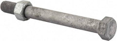 Value Collection - 1/2-13 Thread, 5" Length Under Head, Steel Hex Head Bolt - Hot Dipped Galvanized Coated, 3/4" Hex, UNC Thread, ANSI/ASME B18.2.2 & ASME B18.2.1, Grade 2 - Americas Industrial Supply
