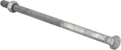 Value Collection - 1/2-13 Thread, 10" Length Under Head, Steel Hex Head Bolt - Hot Dipped Galvanized Coated, 3/4" Hex, UNC Thread, ANSI/ASME B18.2.2 & ASME B18.2.1, Grade 2 - Americas Industrial Supply