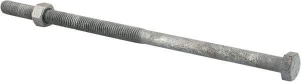 Value Collection - 1/2-13 Thread, 11" Length Under Head, Steel Hex Head Bolt - Hot Dipped Galvanized Coated, 3/4" Hex, UNC Thread, ANSI/ASME B18.2.2 & ASME B18.2.1, Grade 2 - Americas Industrial Supply