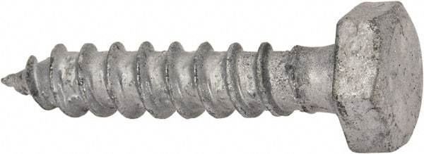Value Collection - 1/4" Screw, 1-1/4" Length Under Head, Steel, Hex Head Lag Screw - Hot Dipped Galvanized, AISI 1006, ASME B18.2.1 Fastner, Grade 1006-1022 - Americas Industrial Supply