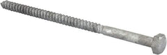 Value Collection - 1/4" Screw, 5" Length Under Head, Steel, Hex Head Lag Screw - Hot Dipped Galvanized, AISI 1006, ASME B18.2.1 Fastner, Grade 1006-1022 - Americas Industrial Supply