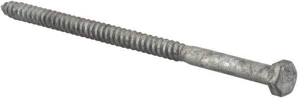 Value Collection - 5/16" Screw, 6" Length Under Head, Steel, Hex Head Lag Screw - Hot Dipped Galvanized, AISI 1006, ASME B18.2.1 Fastner, Grade 1006-1022 - Americas Industrial Supply