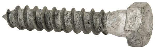 Value Collection - 3/8" Screw, 2" Length Under Head, Steel, Hex Head Lag Screw - Hot Dipped Galvanized, AISI 1006, ASME B18.2.1 Fastner, Grade 1006-1022 - Americas Industrial Supply