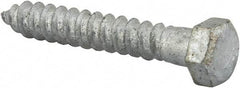 Value Collection - 3/8" Screw, 2-1/2" Length Under Head, Steel, Hex Head Lag Screw - Hot Dipped Galvanized, AISI 1006, ASME B18.2.1 Fastner, Grade 1006-1022 - Americas Industrial Supply