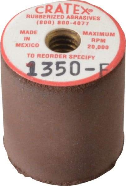 Cratex - 7/8" Max Diam x 1" Long, Cylinder, Rubberized Point - Fine Grade, Silicon Carbide, 1/4" Arbor Hole, Unmounted - Americas Industrial Supply