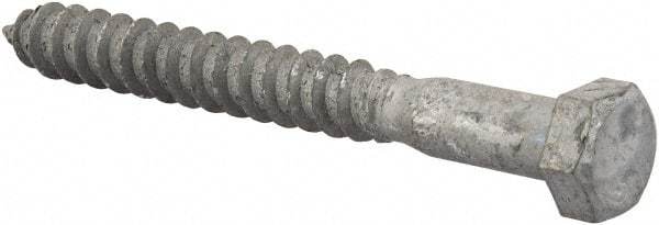 Value Collection - 3/8" Screw, 3-1/2" Length Under Head, Steel, Hex Head Lag Screw - Hot Dipped Galvanized, AISI 1006, ASME B18.2.1 Fastner, Grade 1006-1022 - Americas Industrial Supply