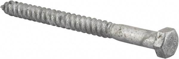 Value Collection - 3/8" Screw, 4-1/2" Length Under Head, Steel, Hex Head Lag Screw - Hot Dipped Galvanized, AISI 1006, ASME B18.2.1 Fastner, Grade 1006-1022 - Americas Industrial Supply