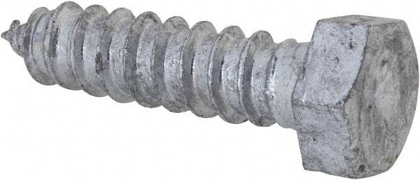 Value Collection - 1/2" Screw, 2" Length Under Head, Steel, Hex Head Lag Screw - Hot Dipped Galvanized, AISI 1006, ASME B18.2.1 Fastner, Grade 1006-1022 - Americas Industrial Supply