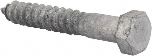 Value Collection - 1/2" Screw, 3" Length Under Head, Steel, Hex Head Lag Screw - Hot Dipped Galvanized, AISI 1006, ASME B18.2.1 Fastner, Grade 1006-1022 - Americas Industrial Supply
