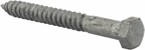Value Collection - 1/2" Screw, 4-1/2" Length Under Head, Steel, Hex Head Lag Screw - Hot Dipped Galvanized, AISI 1006, ASME B18.2.1 Fastner, Grade 1006-1022 - Americas Industrial Supply