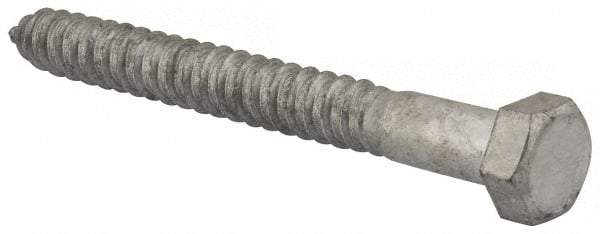 Value Collection - 5/8" Screw, 6" Length Under Head, Steel, Hex Head Lag Screw - Hot Dipped Galvanized, AISI 1006, ASME B18.2.1 Fastner, Grade 1006-1022 - Americas Industrial Supply