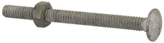 Value Collection - 1/4-20 UNC 3" Length Under Head, Standard Square Neck, Carriage Bolt - 1006-1050 Steel, Galvanized Zinc-Plated Finish - Americas Industrial Supply