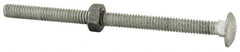 Value Collection - 1/4-20 UNC 4" Length Under Head, Standard Square Neck, Carriage Bolt - 1006-1050 Steel, Galvanized Zinc-Plated Finish - Americas Industrial Supply