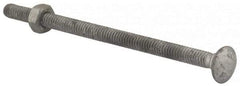 Value Collection - 1/4-20 UNC 4-1/2" Length Under Head, Standard Square Neck, Carriage Bolt - 1006-1050 Steel, Galvanized Zinc-Plated Finish - Americas Industrial Supply