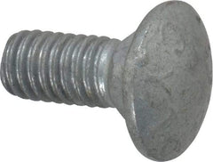 Value Collection - 5/16-18 UNC 3/4" Length Under Head, Standard Square Neck, Carriage Bolt - 1006-1050 Steel, Galvanized Zinc-Plated Finish - Americas Industrial Supply