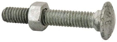 Value Collection - 5/16-18 UNC 2" Length Under Head, Standard Square Neck, Carriage Bolt - 1006-1050 Steel, Galvanized Zinc-Plated Finish - Americas Industrial Supply