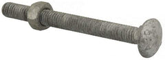 Value Collection - 5/16-18 UNC 3-1/2" Length Under Head, Standard Square Neck, Carriage Bolt - 1006-1050 Steel, Galvanized Zinc-Plated Finish - Americas Industrial Supply