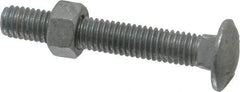 Value Collection - 3/8-16 UNC 2-1/2" Length Under Head, Standard Square Neck, Carriage Bolt - 1006-1050 Steel, Galvanized Zinc-Plated Finish - Americas Industrial Supply