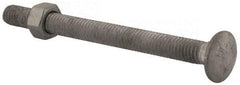 Value Collection - 3/8-16 UNC 4-1/2" Length Under Head, Standard Square Neck, Carriage Bolt - 1006-1050 Steel, Galvanized Zinc-Plated Finish - Americas Industrial Supply