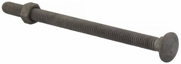 Value Collection - 3/8-16 UNC 6" Length Under Head, Standard Square Neck, Carriage Bolt - 1006-1050 Steel, Galvanized Zinc-Plated Finish - Americas Industrial Supply