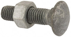 Value Collection - 5/8-11 UNC 2-1/2" Length Under Head, Standard Square Neck, Carriage Bolt - 1006-1050 Steel, Galvanized Zinc-Plated Finish - Americas Industrial Supply