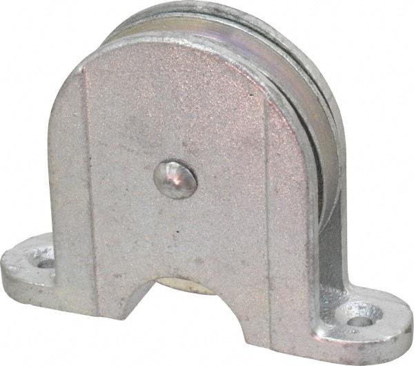 Value Collection - Single Closed Upright Mount Guidance Pulley - Sheave, 3 Inch Outside Diameter, Wire Rope, 3/8 Inch Diameter, 0.235 Inch to 0.246 Inch Mounting Hole Diameter Iron, Galvanized Finish - Americas Industrial Supply