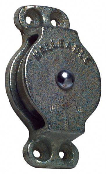Value Collection - Single Closed Side Mount Guidance Pulley - Sheave, 3 Inch Outside Diameter, Wire Rope, 3/8 Inch Diameter, 0.235 Inch to 0.246 Inch Mounting Hole Diameter Iron, Galvanized Finish - Americas Industrial Supply